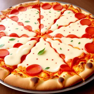 Delicious Pizza Slice on Ceramic Plate