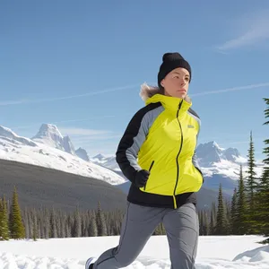 Winter Skier on Mountain Slope