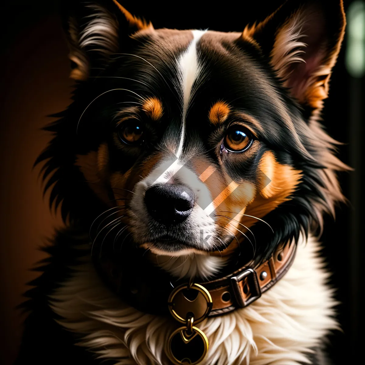 Picture of Adorable Border Collie Puppy: Purebred Canine Pet Portrait