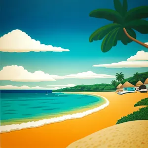 Serene Seascape: Tropical Tranquility on Sandy Beach