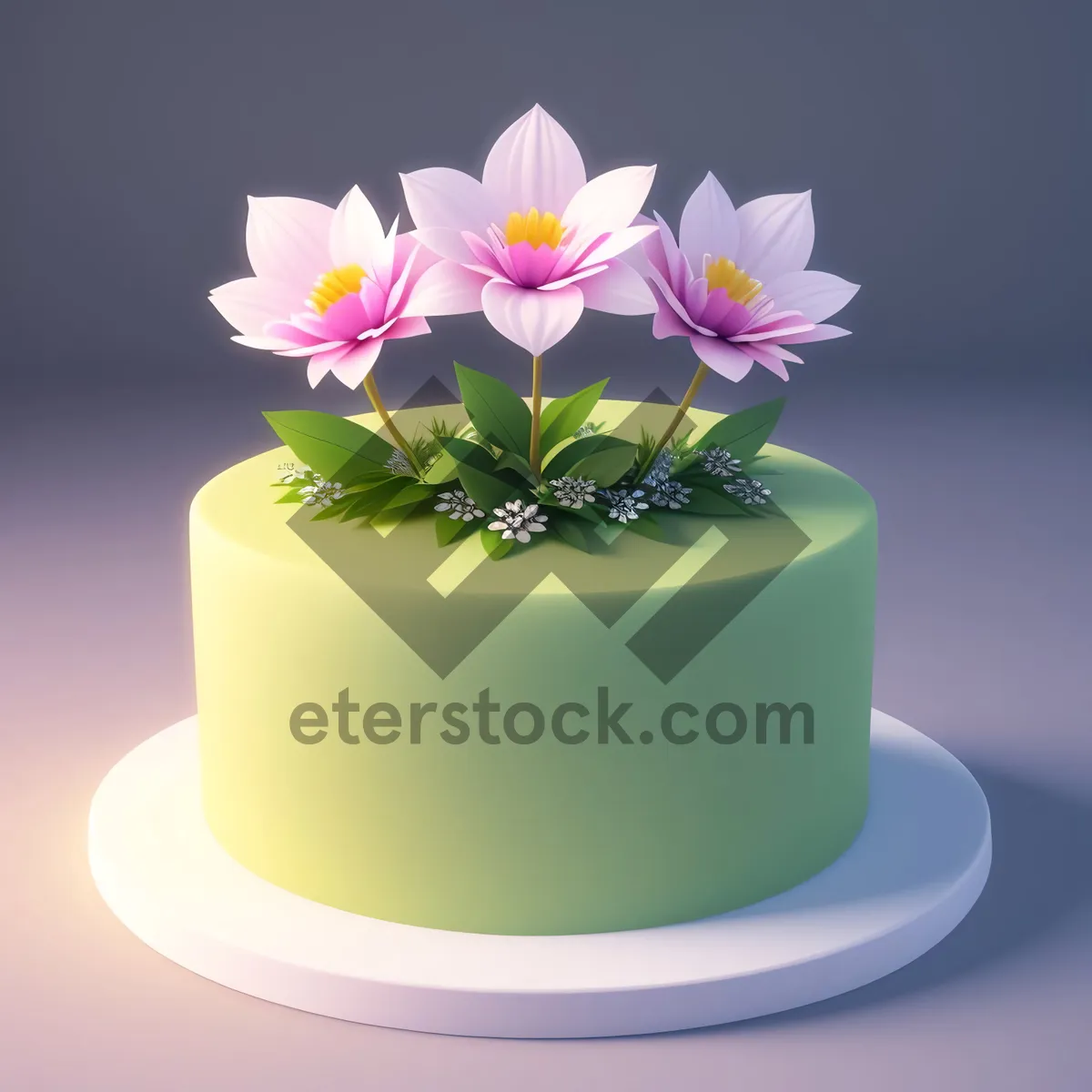 Picture of Pink Lotus Flower Symbol with Pollen Icon