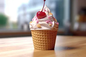 Delicious Strawberry Ice Cream Cone Dessert