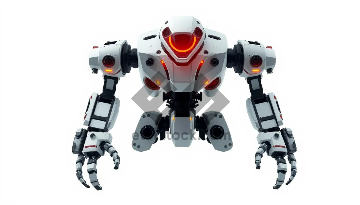 Picture of Futuristic 3D Cartoon Robot Character Render.