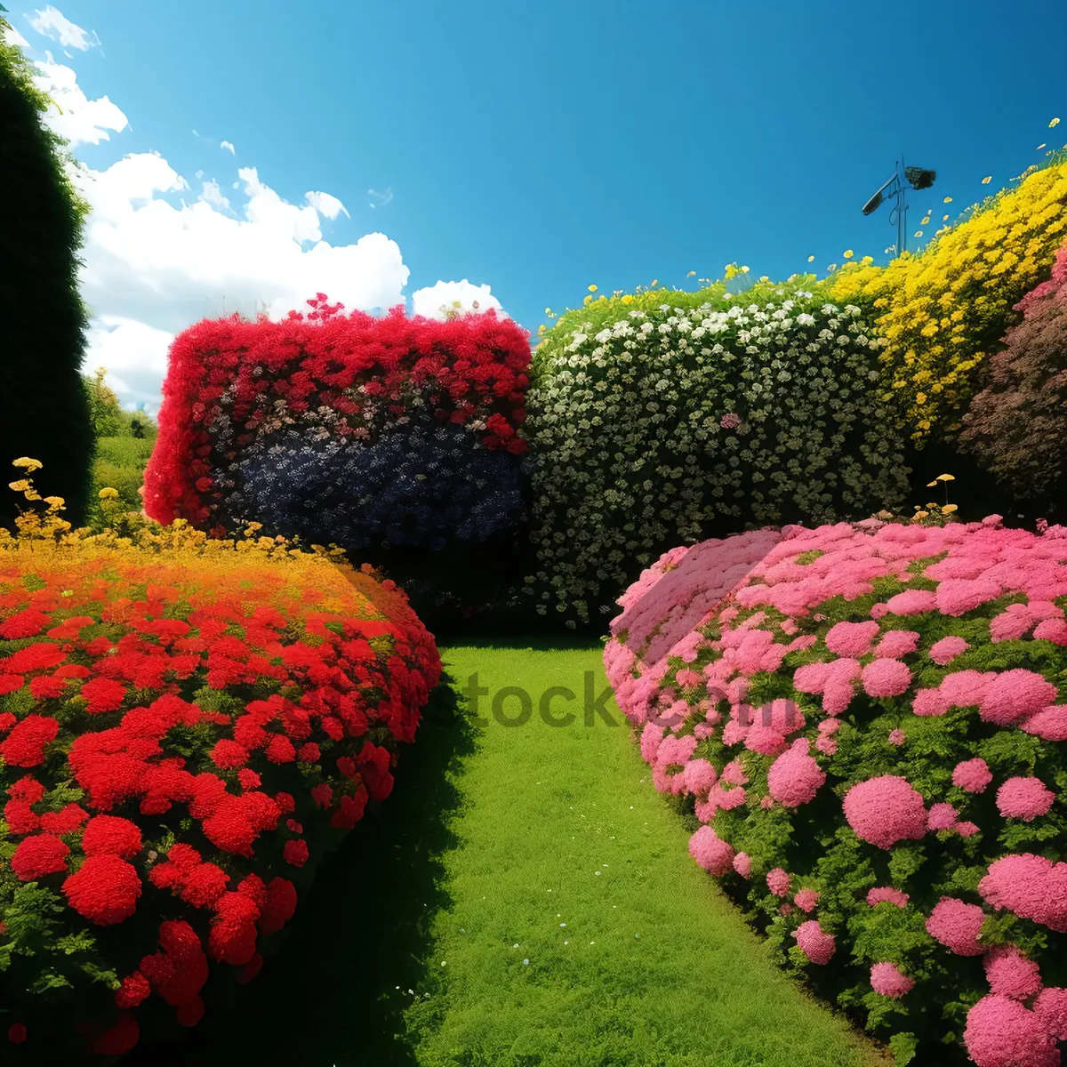 Picture of Colorful Spring Flowers in Park Garden.