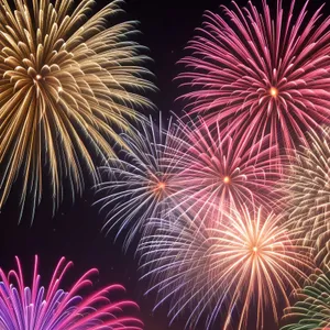 Vibrant Night Sky Fireworks Celebration