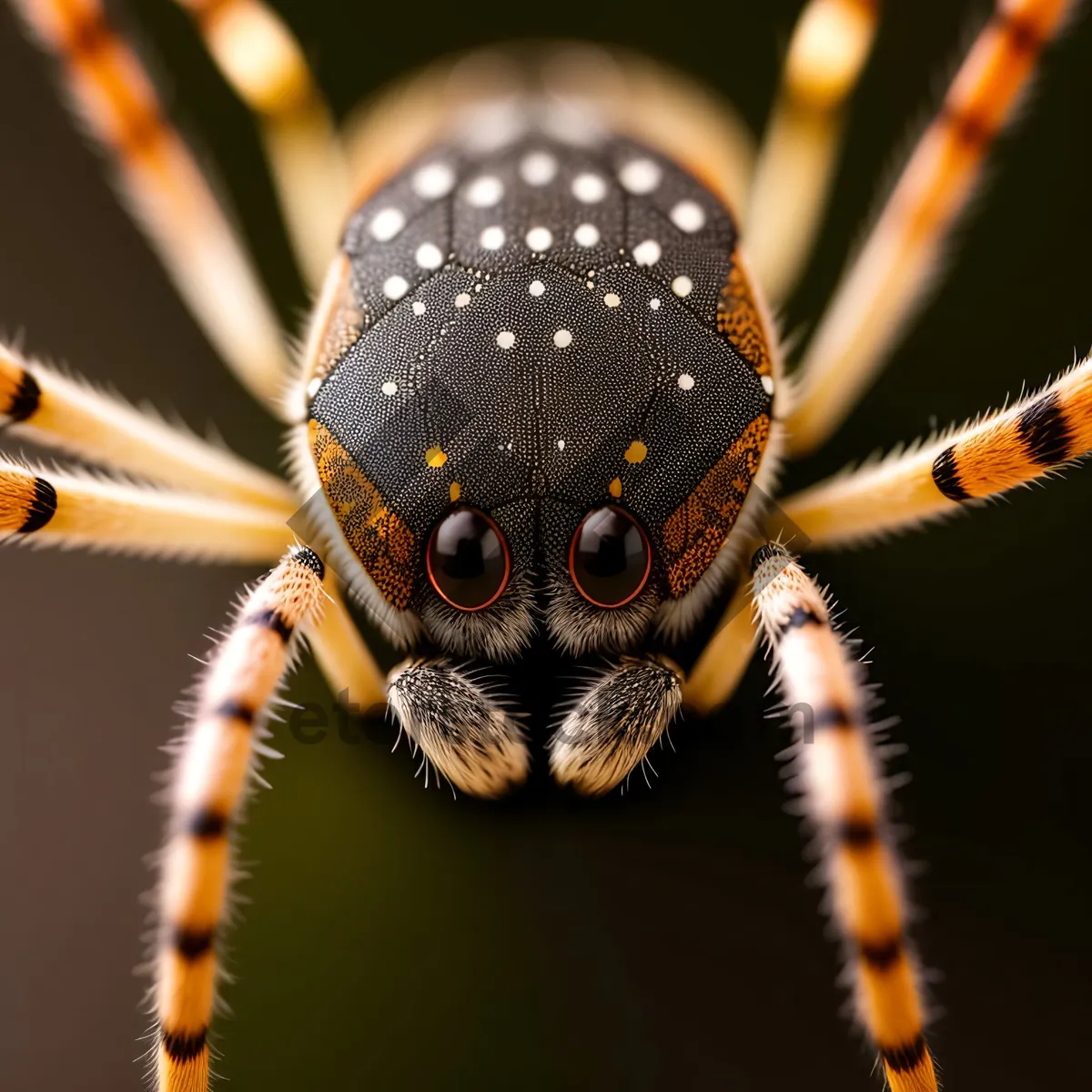 Picture of Close-up of a Barn Spider on a Leaf