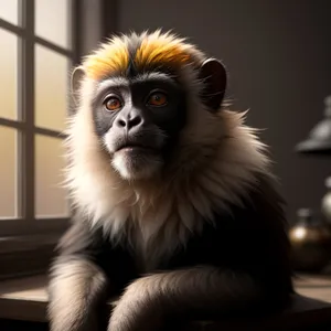 Playful Gibbon Monkey in Wild Primate Habitat
