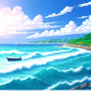 Idyllic Tropical Beach with Turquoise Waves