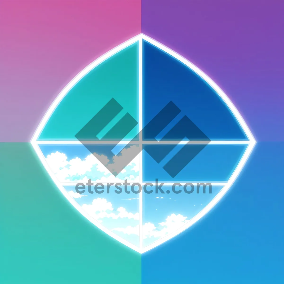 Picture of 3D Gem Icon with Reflective Design