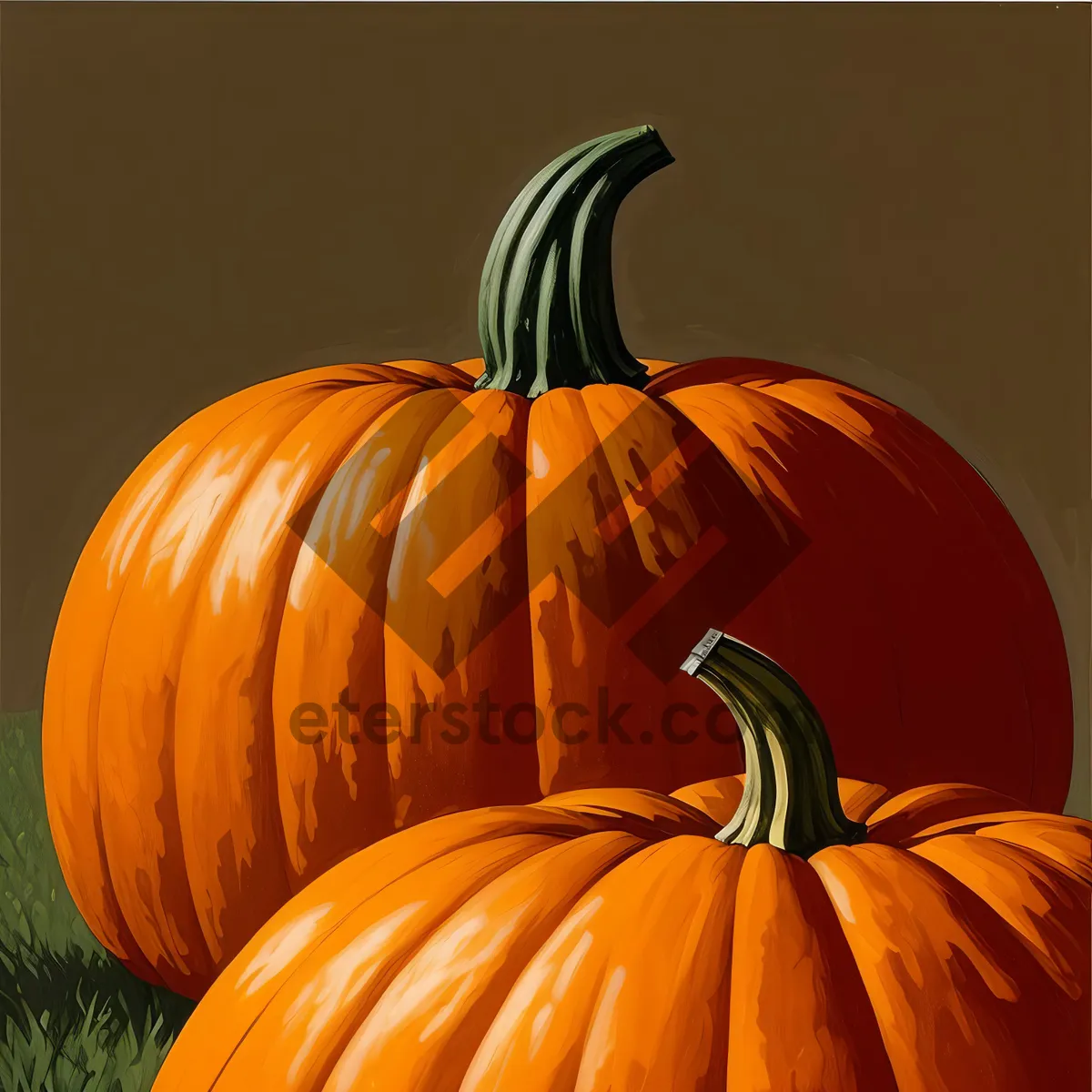 Picture of Autumn Harvest: Festive Pumpkin and Gourd Decoration