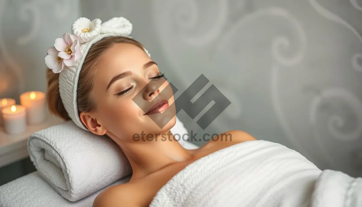 Picture of Smiling brunette beauty in spa treatment