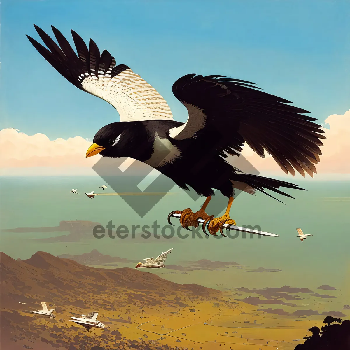 Picture of Majestic Flight: Graceful Bald Eagle Soaring through the Sky