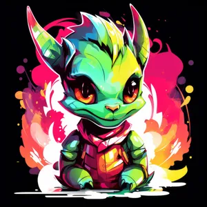 Magical Sorcerer Cartoon Dance Art Character Fun Design