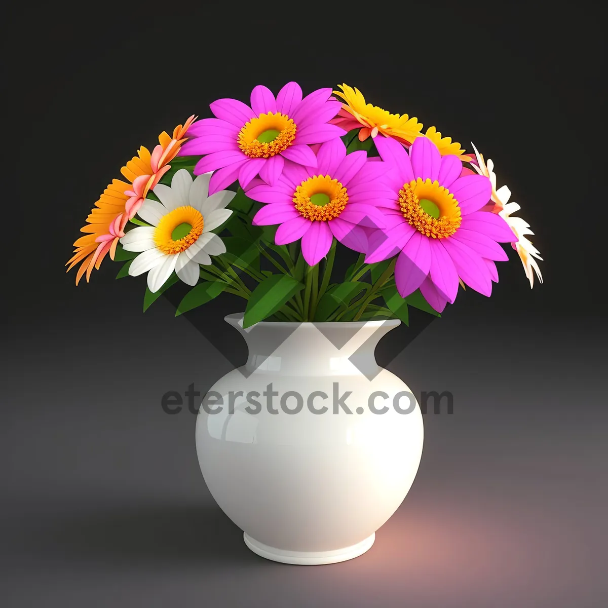 Picture of Vibrant Floral Bouquet in Pink Vase