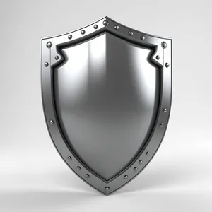 Metallic shield graphic design symbol icon