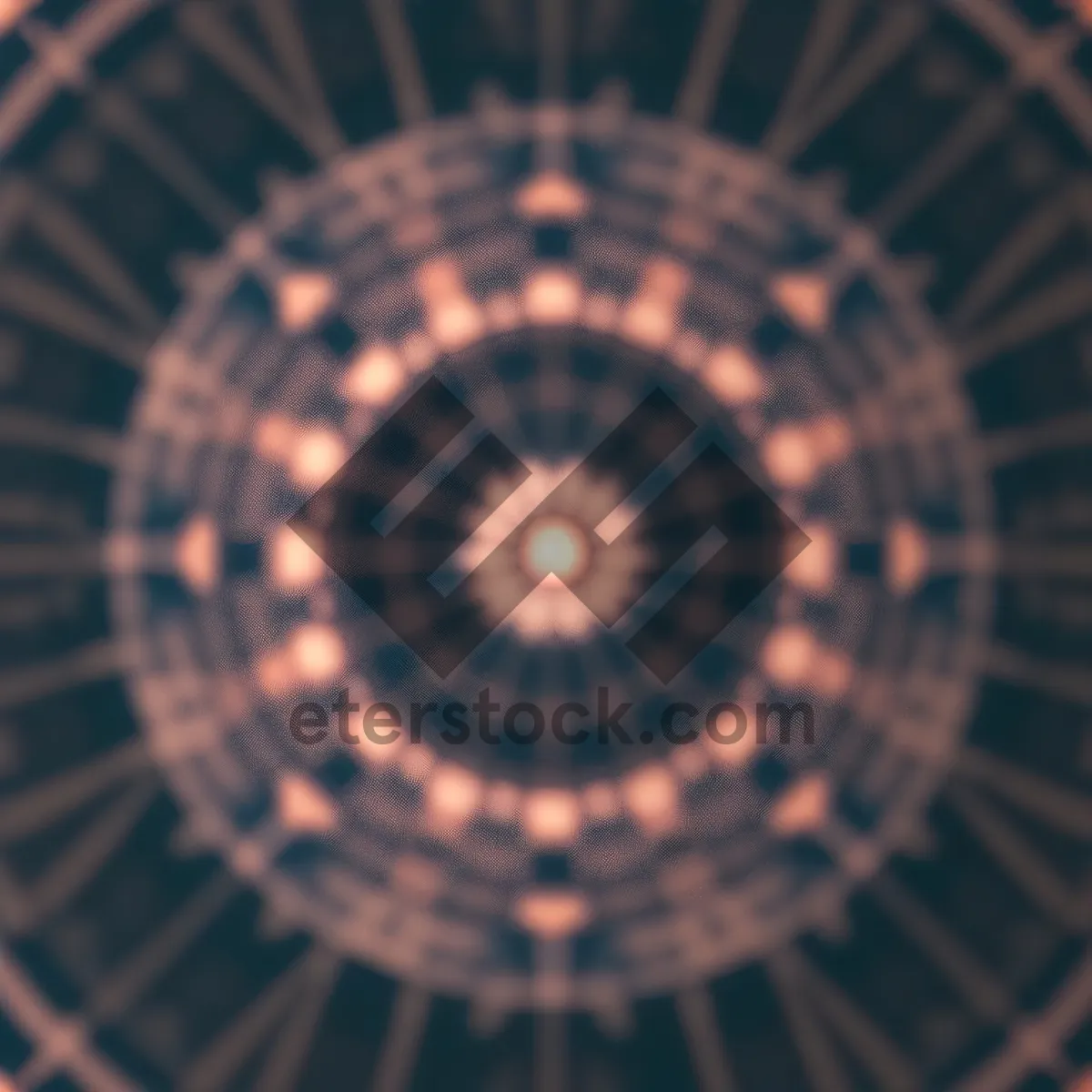 Picture of Futuristic Light Circle on Black: Digital Art