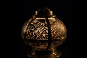 Golden Sphere Glass Ball Decoration for Holiday Celebration