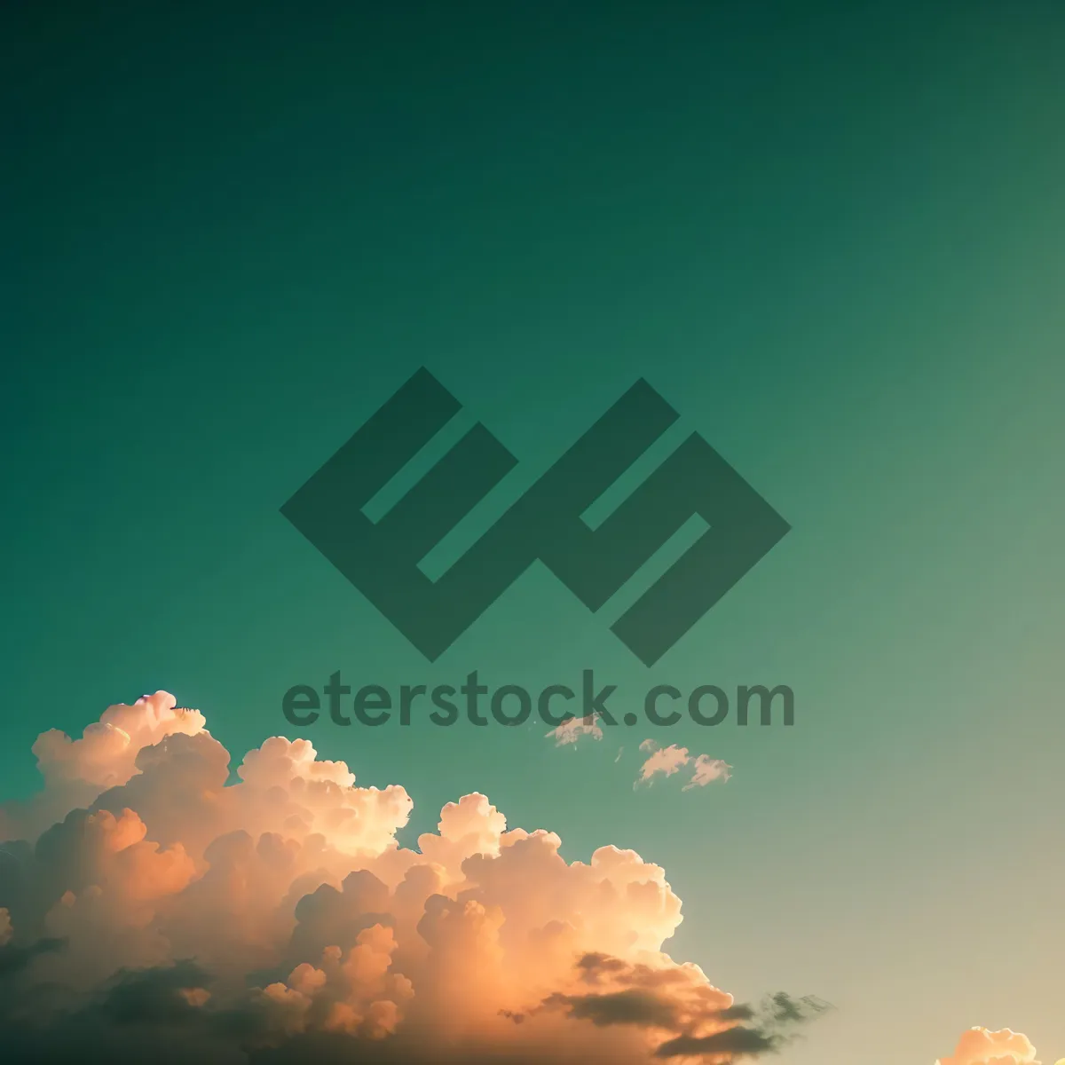 Picture of Vibrant Sky with Fluffy Clouds and Sunshine