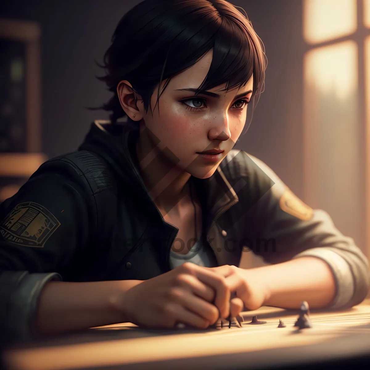 Picture of Happy Smiling Student at Home with Doll