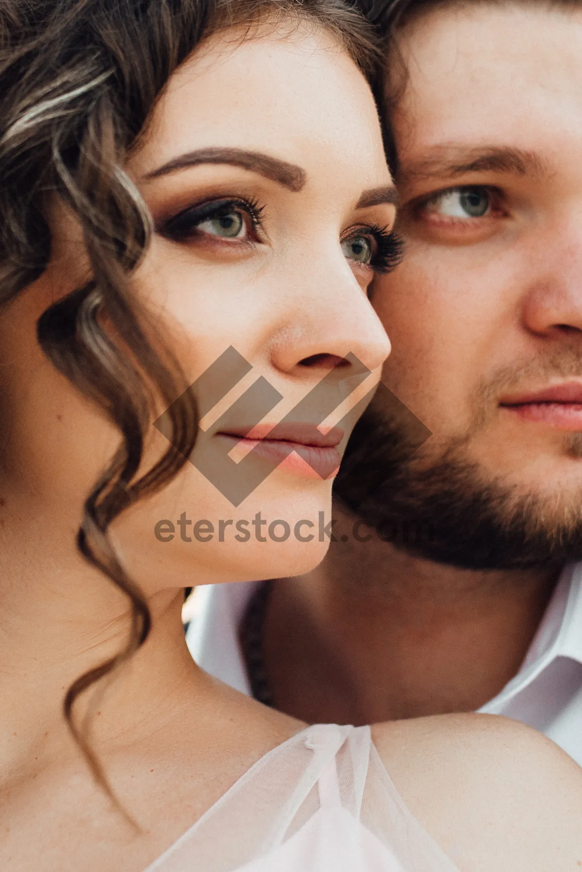 Picture of Happy Romantic Couple Smiling Together in Love