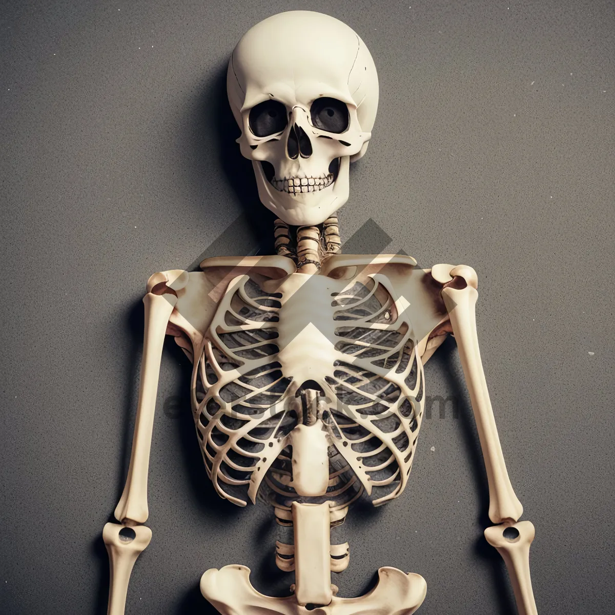 Picture of Spooky Skeleton in Terrifying Pose: Anatomical Horror