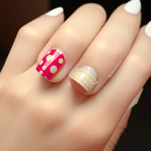 Manicured hands showcasing beautiful nail art.