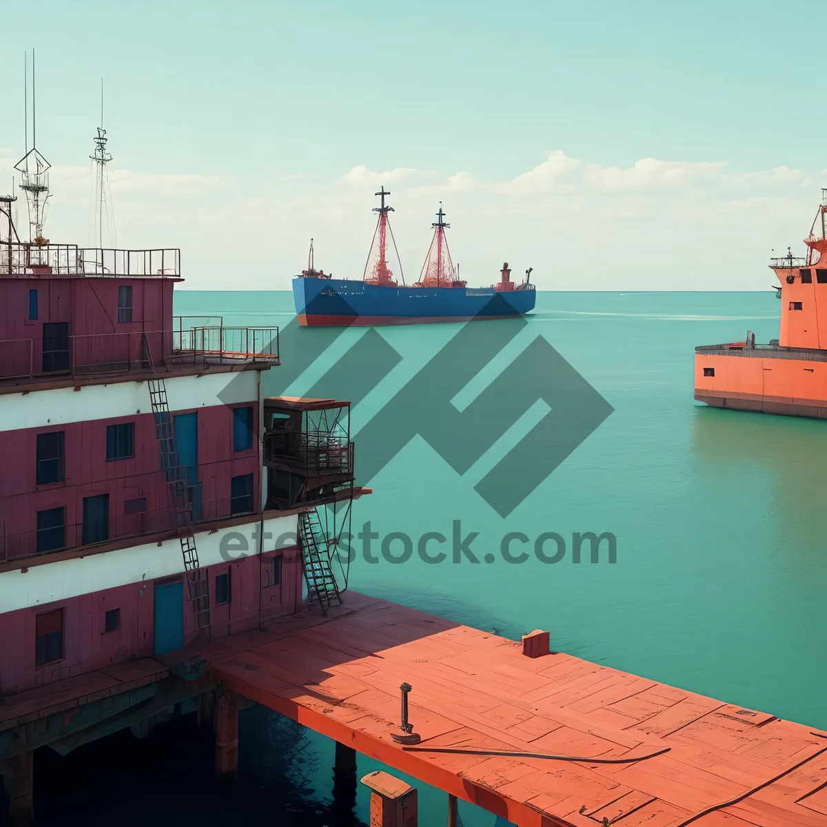 Picture of Container Ship at Port: Efficient Maritime Cargo Transportation