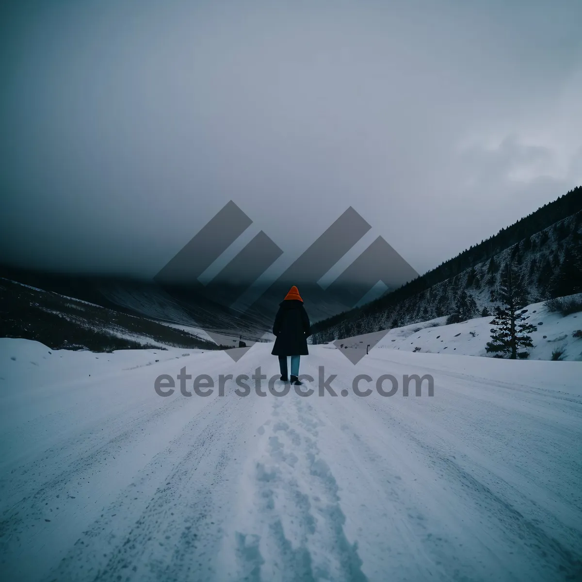 Picture of Winter Wonderland: Majestic Mountains covered in Snow