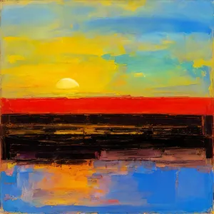Vibrant Coastal Sunset Painting