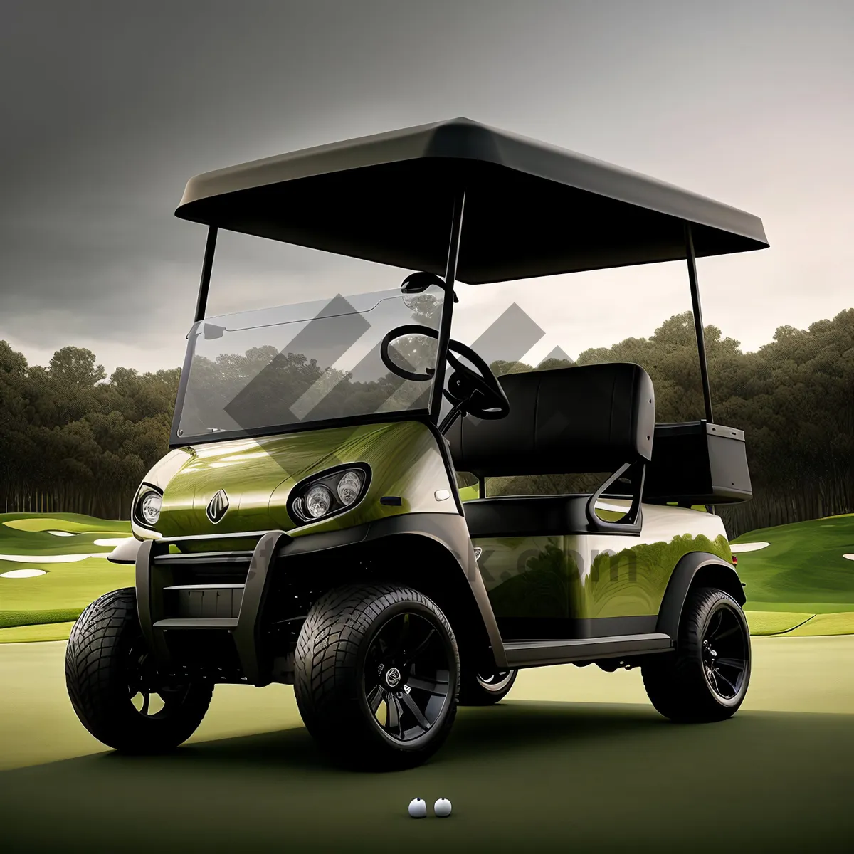 Picture of Luxury Golf Car: A Speedy Mode of Transportation for Sports Enthusiasts.