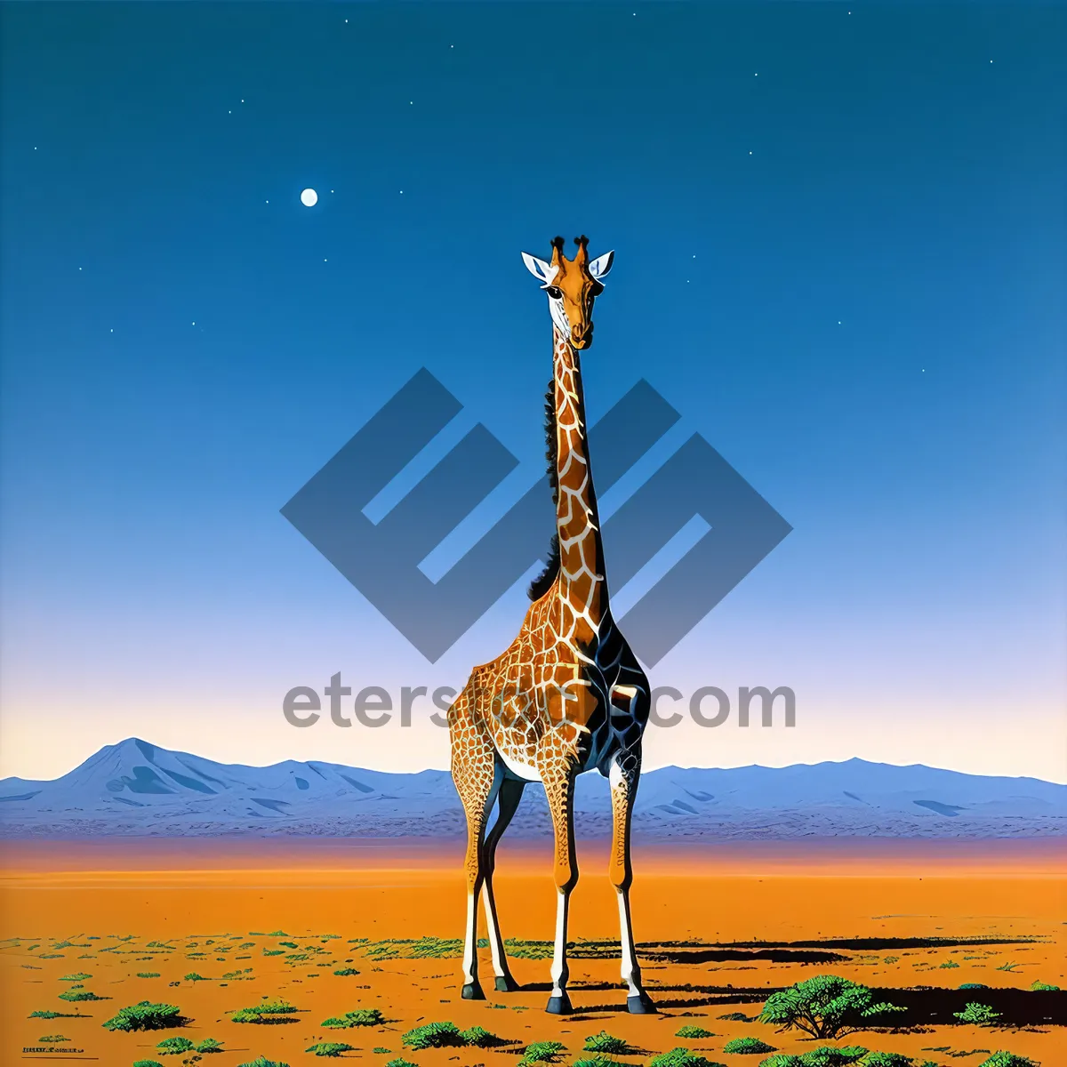 Picture of Wild Giraffe in African Safari Park