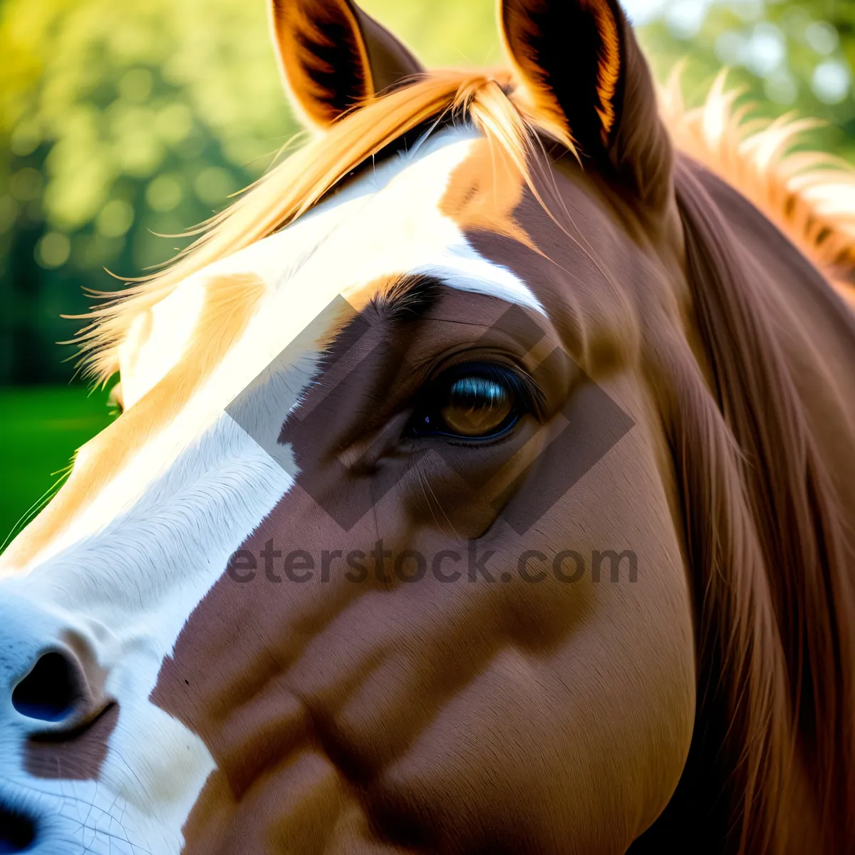 Picture of Brown Horse Riding Carousel with Masked Head