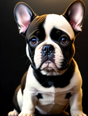Cute Wrinkly Bulldog Puppy - Studio Portrait