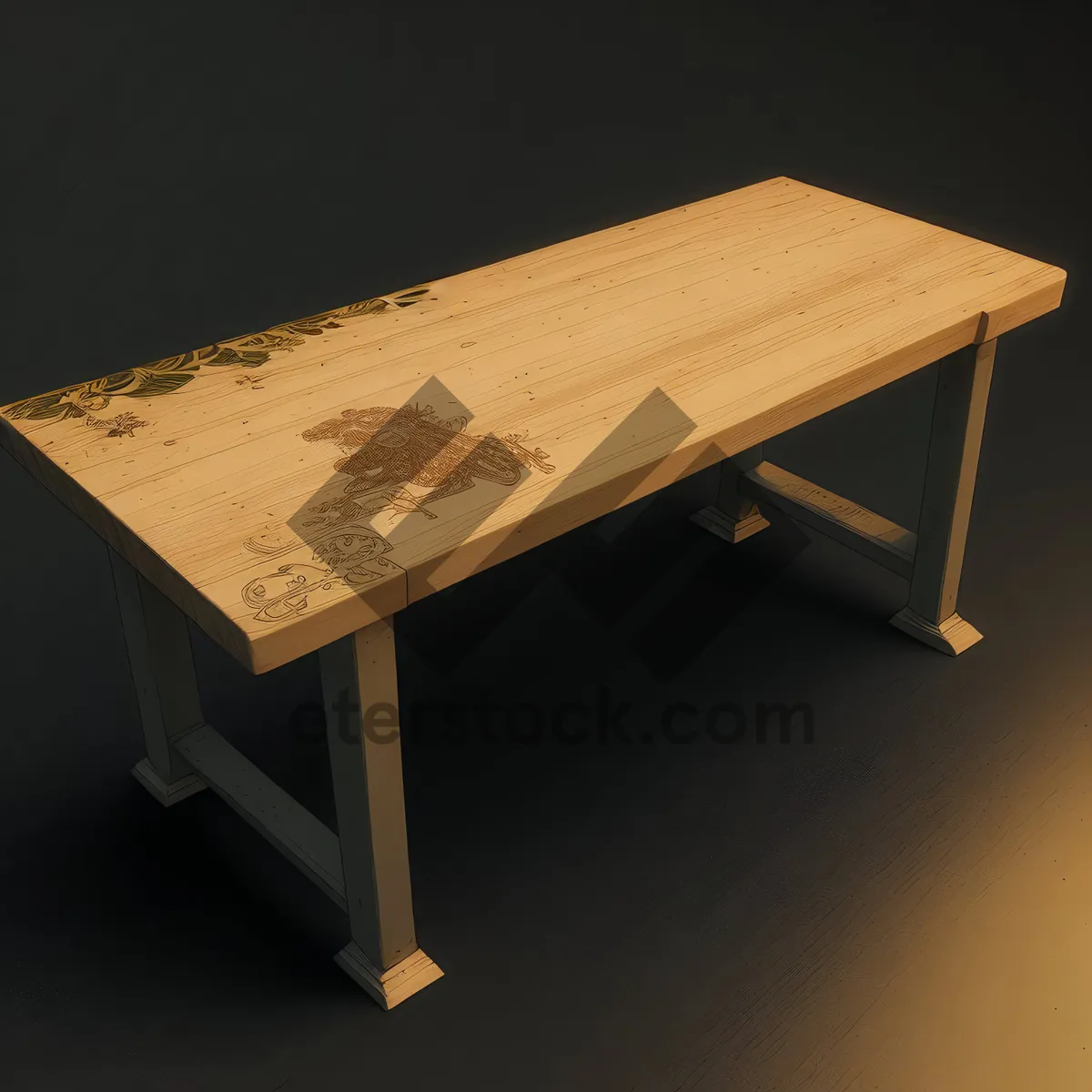 Picture of Wooden Table with Empty Chair - Classic Furniture Design