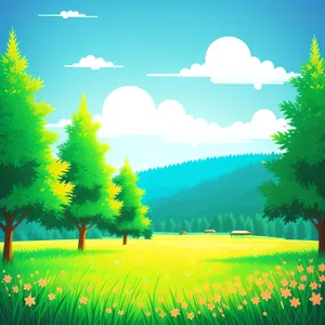 Idyllic Spring Meadow Under Clear Blue Sky