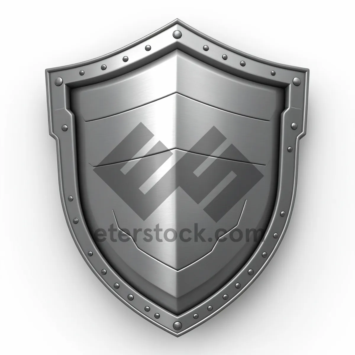 Picture of Shiny heart emblem shield design icon.