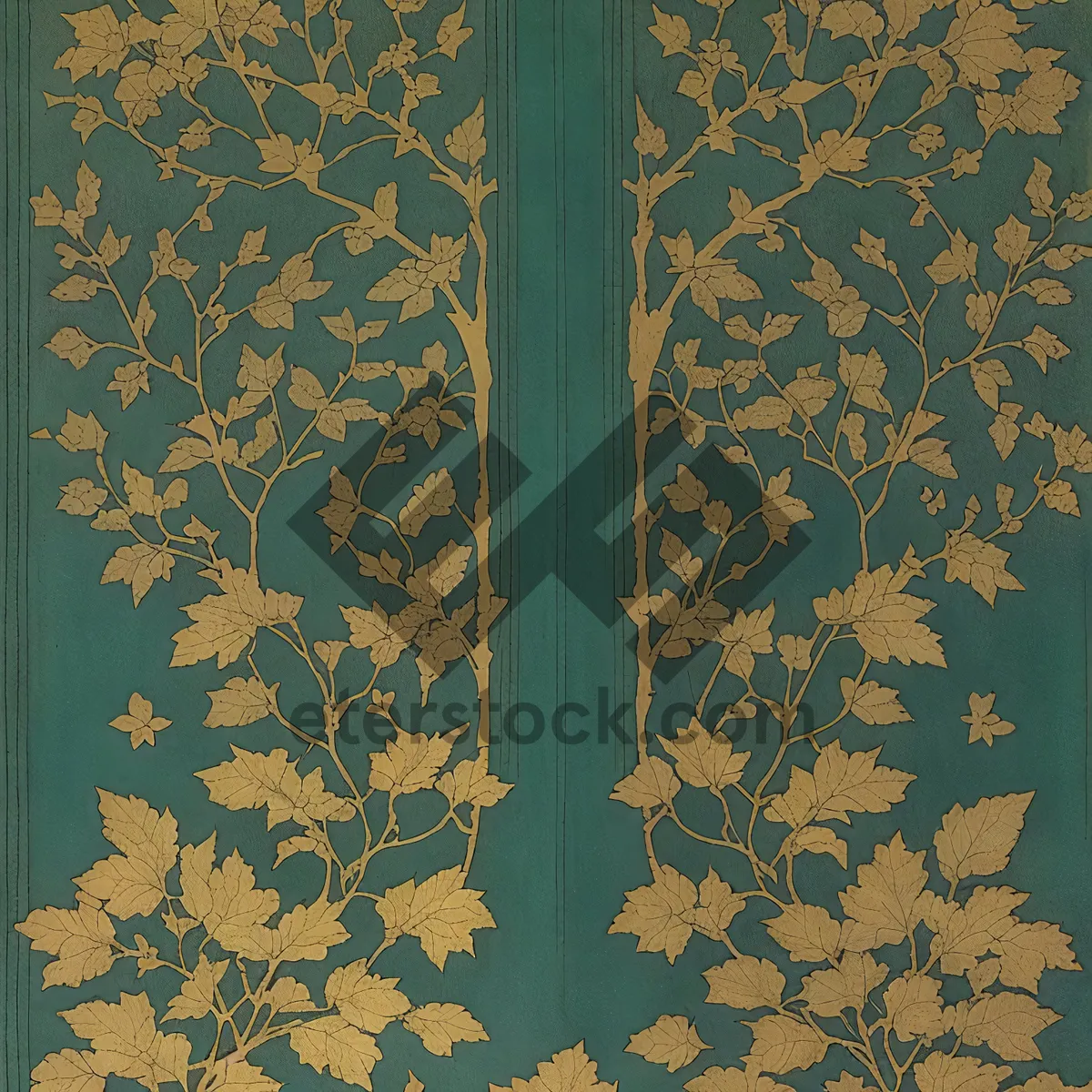 Picture of Silhouette of Modern Damask Pattern Wallpaper