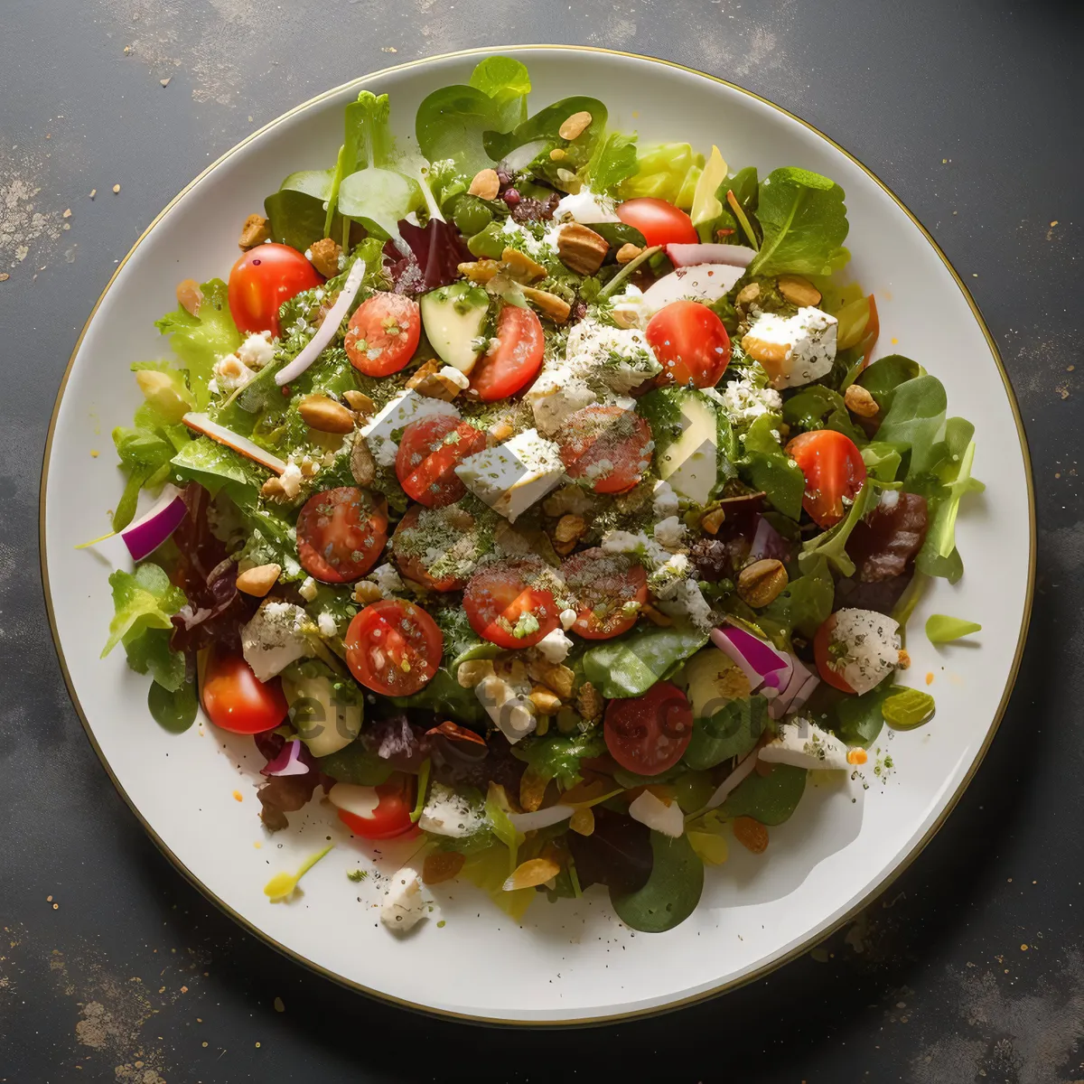 Picture of Fresh Gourmet Salad with Tomato and Pepper