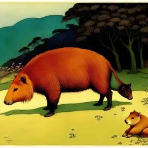 Farm Boar Puzzle: Mammal Rodent in Aquarium