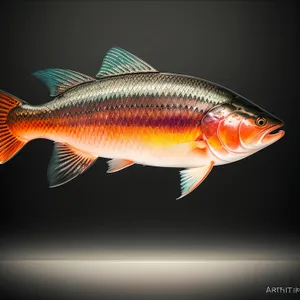 Golden Finned Snapper Swimming in Aquarium