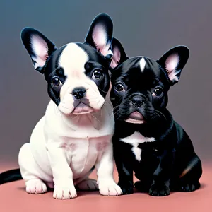Cute Bulldog Puppy Poses in Studio Portrait