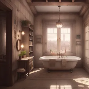 Elegant Modern Bathroom Interior with Stylish Vessel Tub