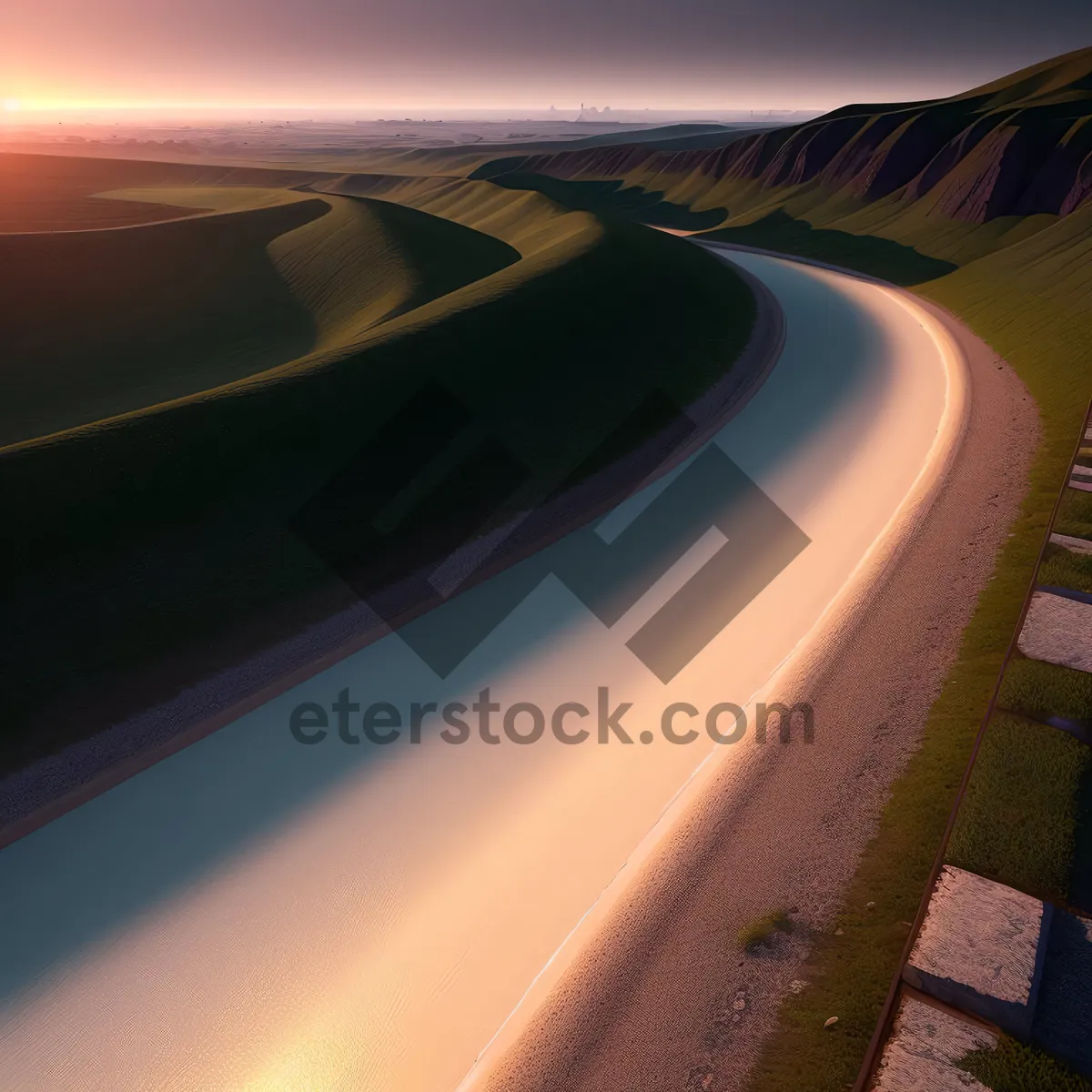 Picture of Futuristic Car Speeding through Tunnel - Digital Graphic Design