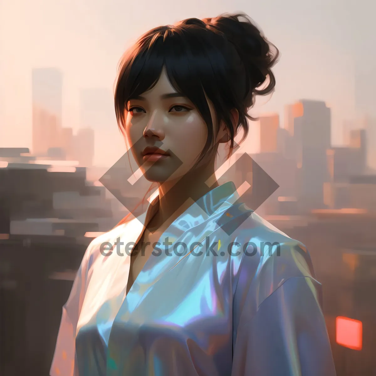 Picture of Confident businesswoman smiling in professional attire.