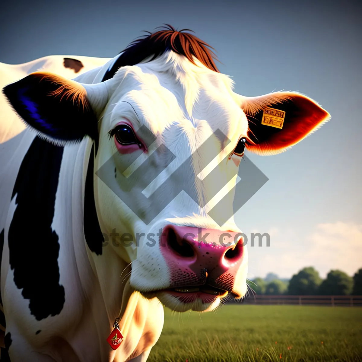 Picture of Rural Livestock Grazing in a Picturesque Meadow