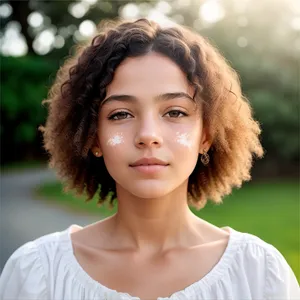 Smiling Afro Beauty with Lovely Curly Hair