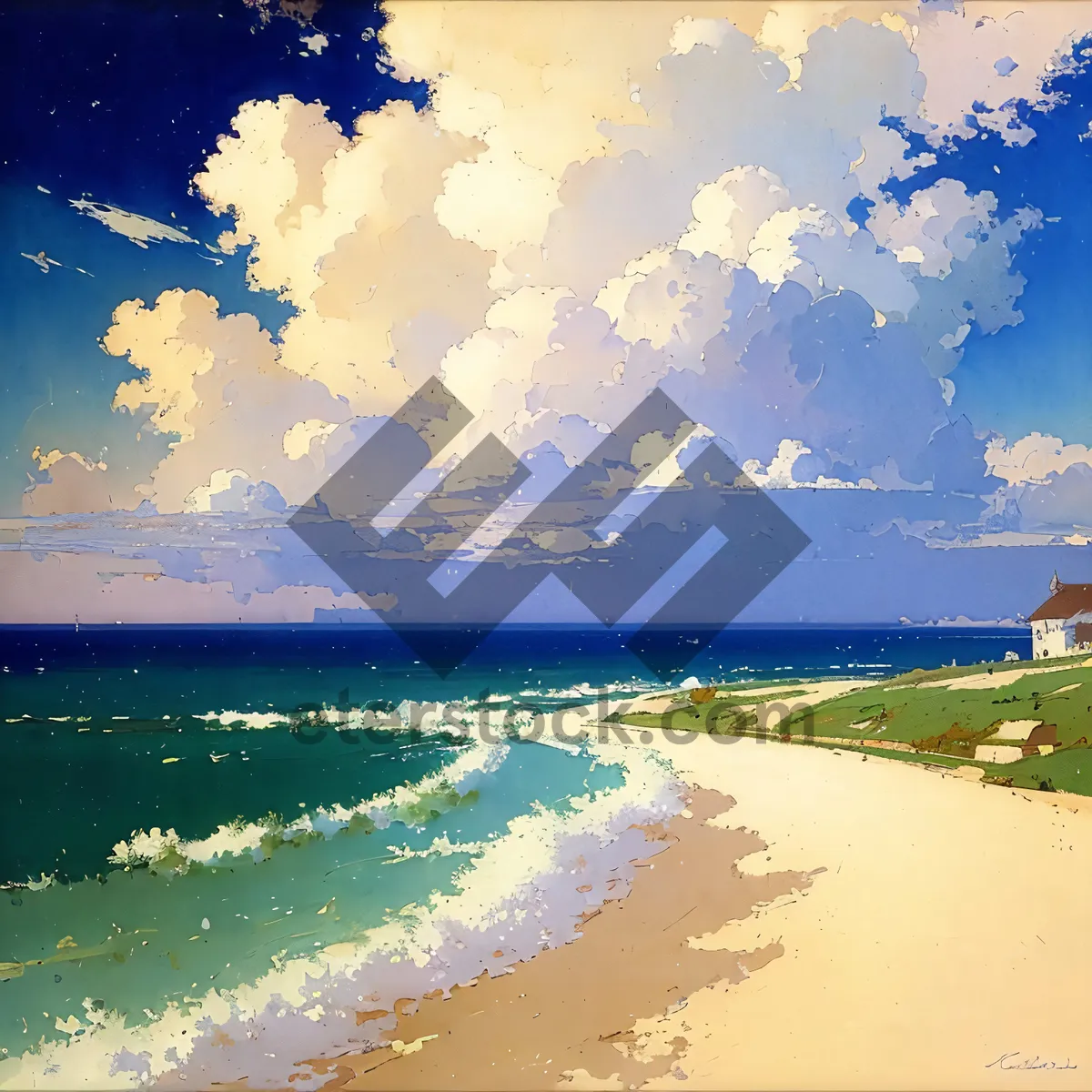 Picture of Turquoise Waves Meet Sandy Shores in Exotic Beach Paradise