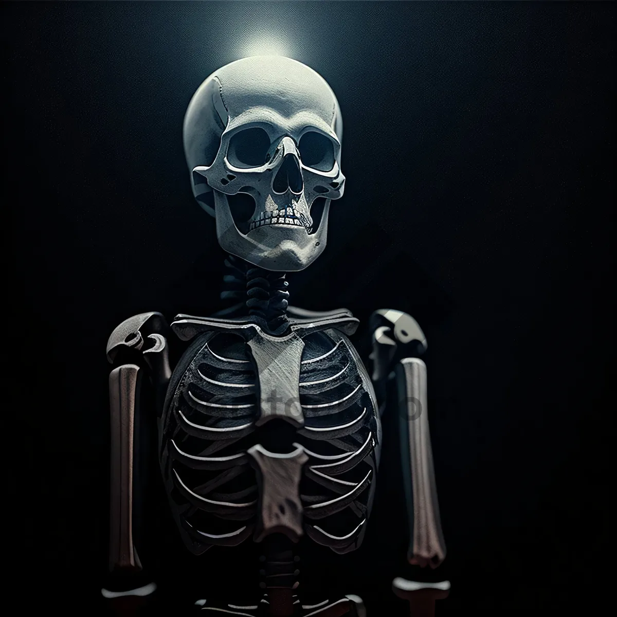 Picture of Terrifying 3D Skeleton Head Bust for Spooky Science Concept