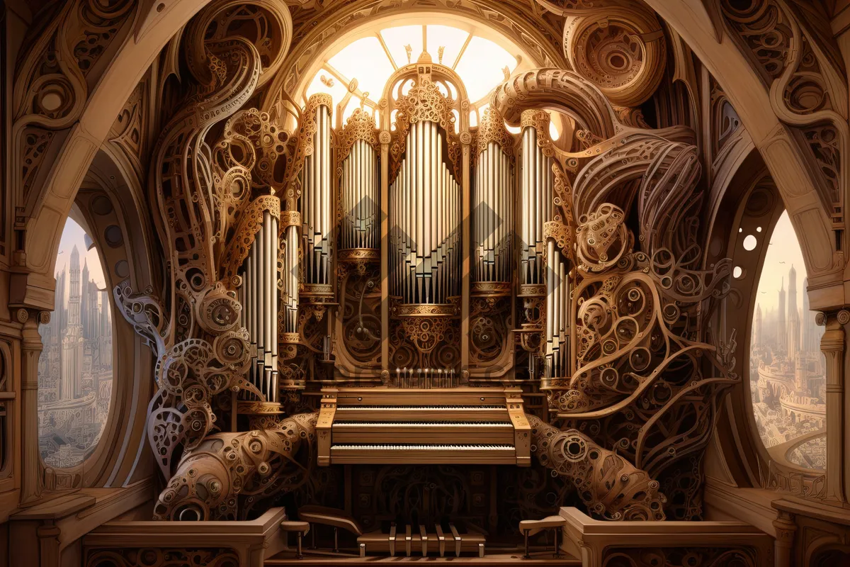 Picture of Religious Organ inside Historic Cathedral