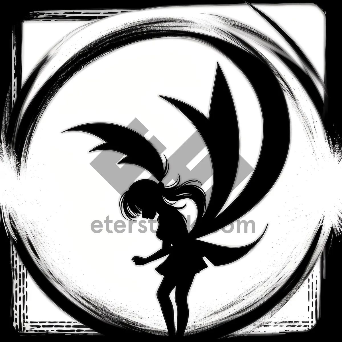 Picture of Mystic Lunar Silhouette: Artful Graphic Moon Symbol